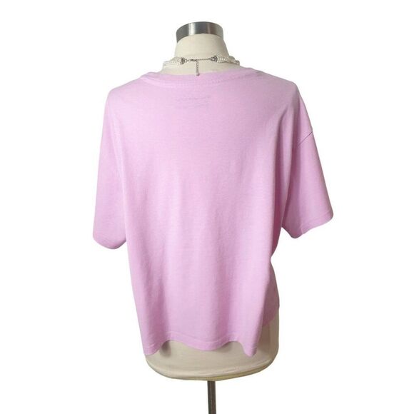 Champion Womens Plus Cropped Tee 2X Pink Short Sleeve Graphic Casual Relaxed Fit - Picture 6 of 7